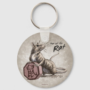 Porte-clés Année de l'art chinois de zodiaque de rat