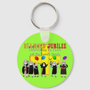 Porte-clés Année de service de jubilé de diamant de nonnes