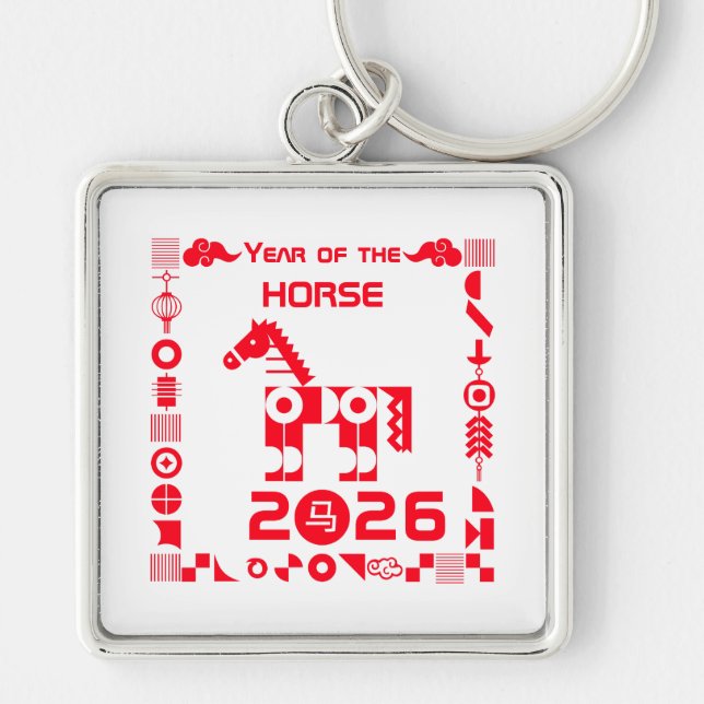 Porte-clés Année du cheval 2026 (Devant)