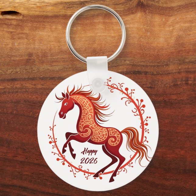 Porte-clés Année du cheval 2026 (Recto)