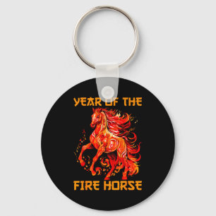 Porte-clés Année du cheval de feu Bonne année lunaire chinois