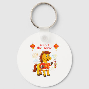 Porte-clés Année du cheval Nouvel An lunaire chinois Cheval d