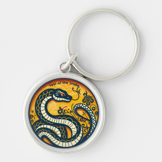 Porte-clés Année du serpent vert chinois 2025 MRK (Devant)