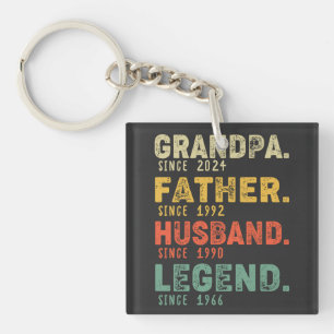 Porte-clés Année personnalisée Grand-père Père Mari Légende