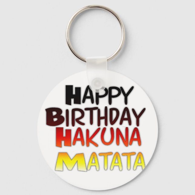 Porte-clés Anniversaire allemand Hakuna Matata Art Imprimer (Recto)