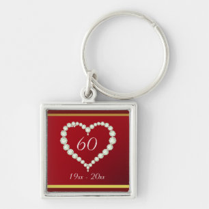 Porte-clés Anniversaire de diamant de coeur d'amour