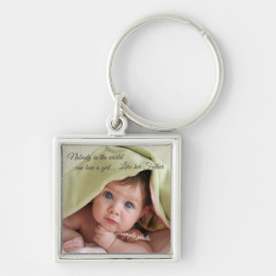 Porte-clés Anniversaire de fête des pères, fille, photo faite