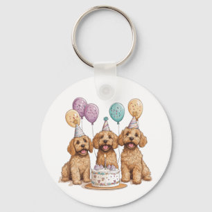 Porte-clés Anniversaire Goldendoodle Chiens Anniversaire Gâte