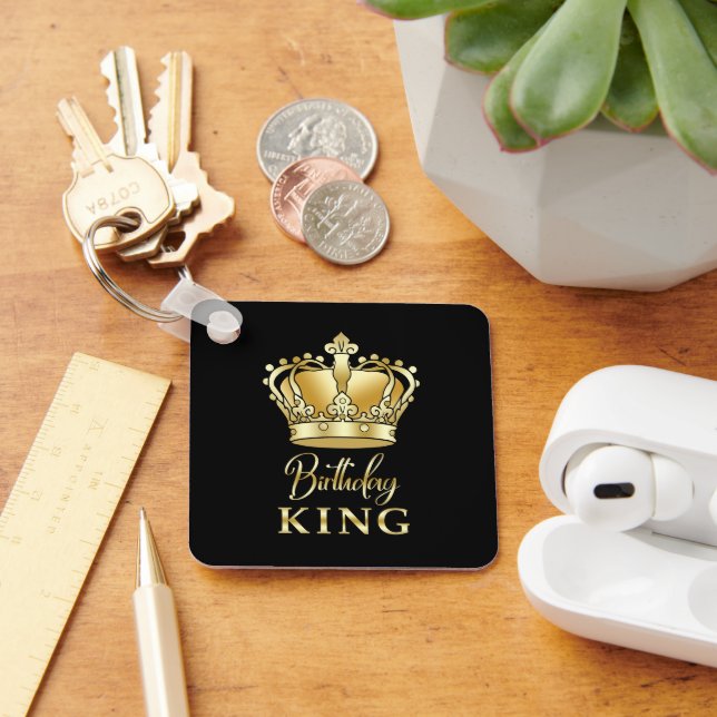 Porte-clés Anniversaire King Gold Couronne Royal Queen Funny (Bureau)