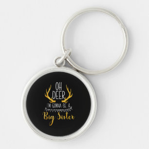 Porte-clés Annonce de bébé grande sœur Oh Deer Style mignon
