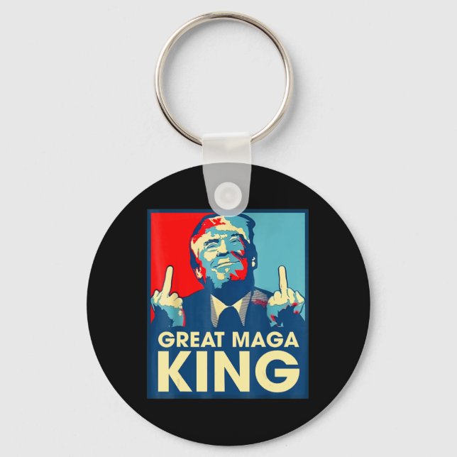 Porte-clés Anti Biden Le Grand Maga King amusant Trump Ultra  (Recto)