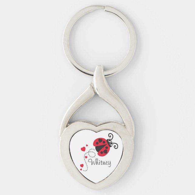 Porte-clés appelé par coccinelle de coeur d'amour (Devant)