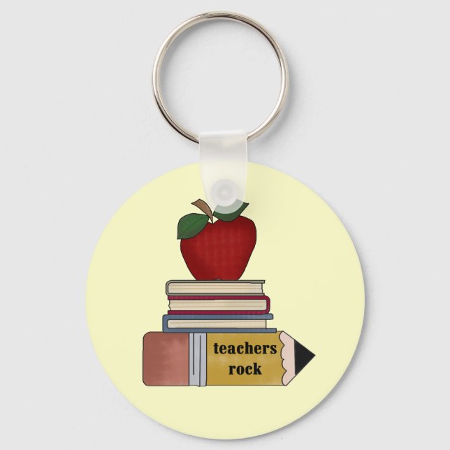 Porte-clés Apple Teachers Rock Tshirts et cadeaux (Recto)