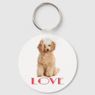 Porte-clés Apricot Poodle Chien-Chien-Chien-Chien-Chien-Rouge