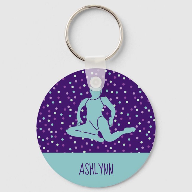 Porte-clés Aqua et Purple nage synchronisée Personnalisée (Recto)