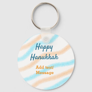 Porte-clés Aqua orange happy Hanoukka ajouter un nom message 