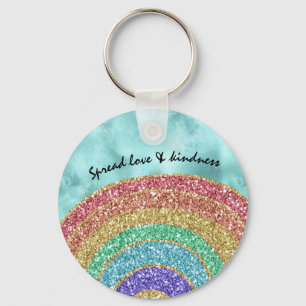 Porte-clés Aqua Parties scintillant Sparkle Gold Rainbow