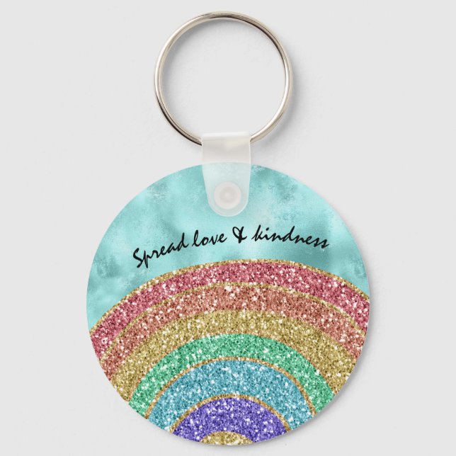 Porte-clés Aqua Parties scintillant Sparkle Gold Rainbow (Recto)