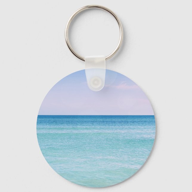 Porte-clés Aqua Turquoise Lavender Ocean Waves Plage tropical (Recto)