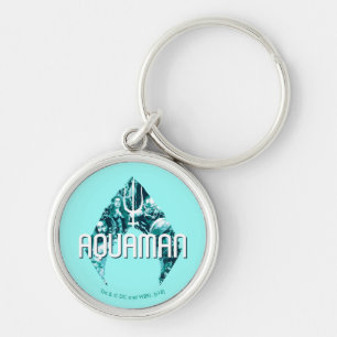 Porte-clés Aquaman   Orin, Mera, Orm & Manta Noir En Symbole