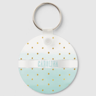 Porte-clés Aquarelle à menthe or