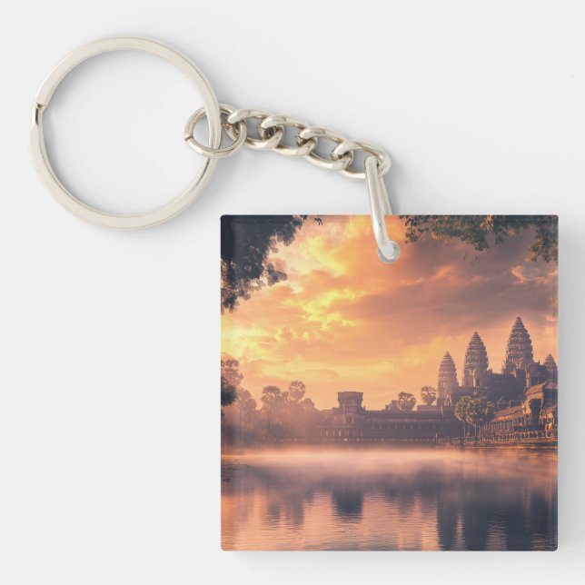 Porte-clés Aquarelle Angkor Vat (Devant)
