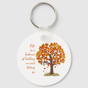 Porte-clés Aquarelle Arbre d'automne Vie est Solde Citation C