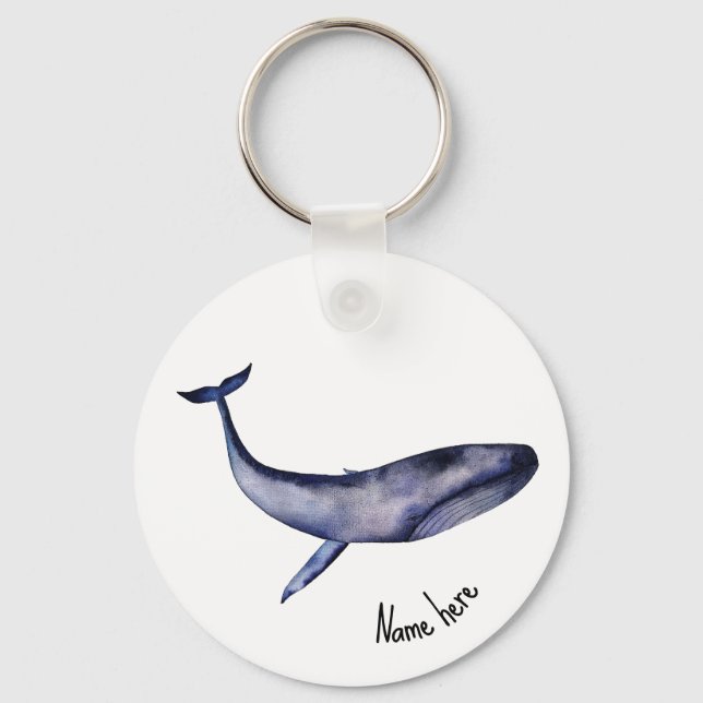 Porte-clés Aquarelle Baleine bleue (Recto)