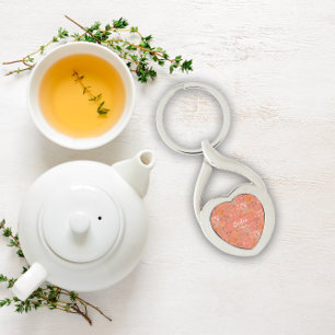 Porte-clés Aquarelle botanique motif orange Porte - clé métal