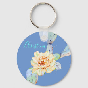 Porte-clés Aquarelle de fleur de cactus