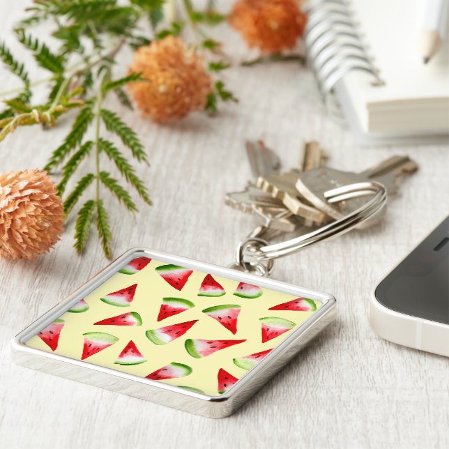 Porte-clés Aquarelle de pastèque fruit mignon (Côté)