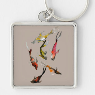 Porte-clés Aquarelle de poisson koi