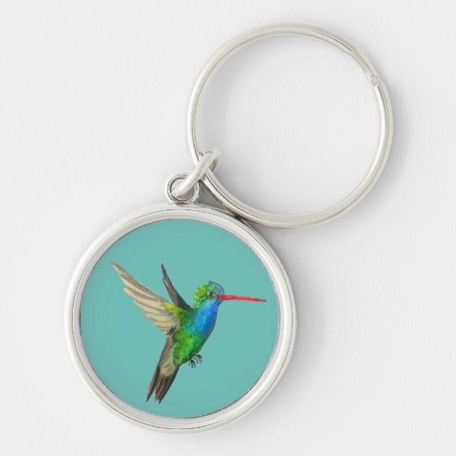 Porte-clés Aquarelle d'oiseau mignon à bec large (Devant)
