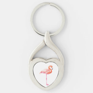 Porte-clés aquarelle Flamant rose