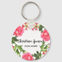 Aquarelle Fleurs roses Cercle de couronne