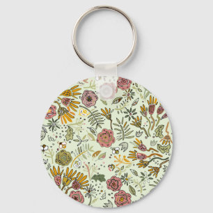 Porte-clés Aquarelle Florale Fleurs d'abeille Élégante Modern