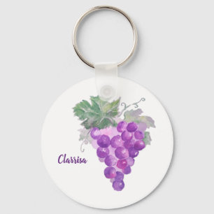 Porte-clés Aquarelle Grappe de raisin violet