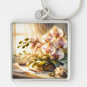 Porte-clés Aquarelle Imaginaire mignonne rose orchidées