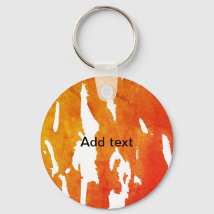 Porte-clés Aquarelle jaune orange ajouter du texte Peinture a