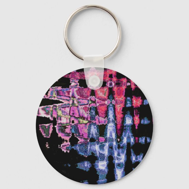 Porte-clés Aquarelle jolie violette, gris cendré et noire (Recto)