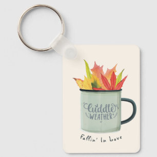 Porte-clés Aquarelle Météo Coulée Feuilles Automne