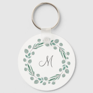 Porte-clés Aquarelle 'Mixte Feuille Eucalyptus'