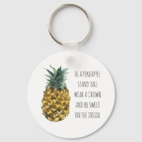 Aquarelle moderne ananas et citation amusante posi