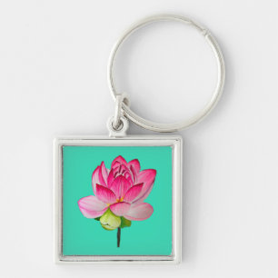 Porte-clés Aquarelle rose lofleur art
