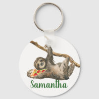 Aquarelle Sloth Monogram Pizza Funny