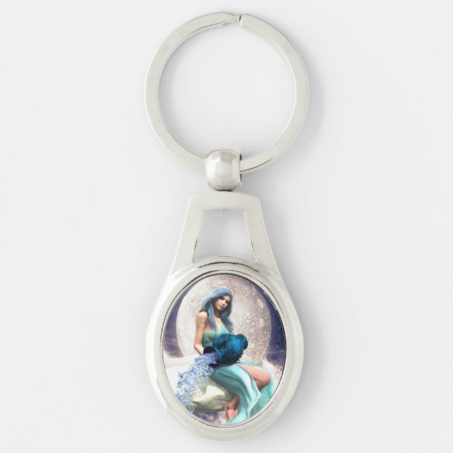 Porte-clés Aquarius - Une femme qui verse de l'eau d'un Jug (Devant)