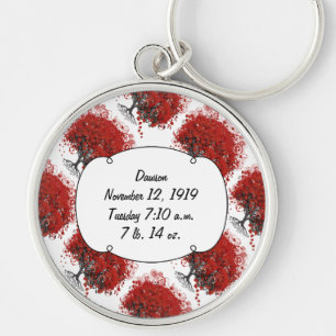 Porte-clés Arbre à feuilles à cœur rouge