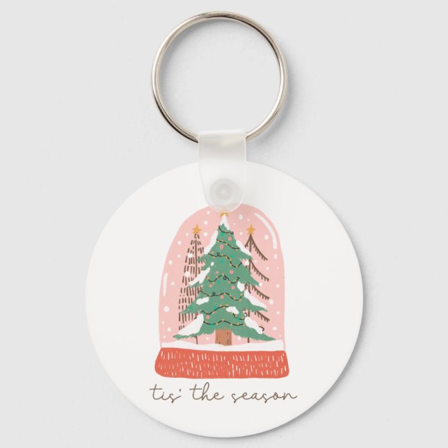 Porte-clés Arbre Cadeau De Noël C'Est La Saison (Recto)