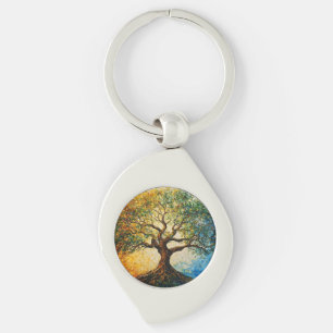 Porte-clés Arbre de connaissances - Peinture à l'huile