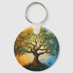 Porte-clés Arbre de connaissances - Peinture à l'huile